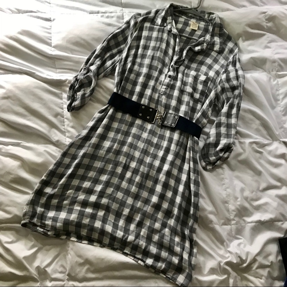 Plaid dress (belt not included)